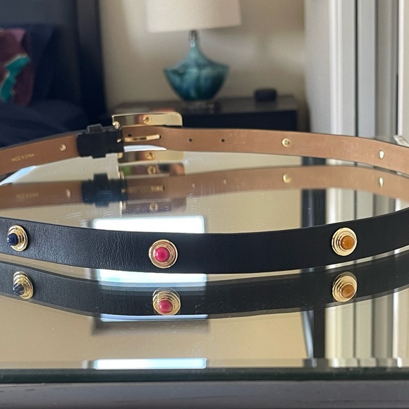 Kate Spade - Size Large Black Leather belt with multicolor cabochon stones - Picture 6 of 6